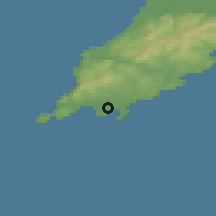 Shaded relief of the 48 km around Castletown, drawn from the GMTED2010 grid