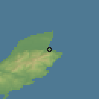 Shaded relief of the 48 km around Ramsey, drawn from the GMTED2010 grid