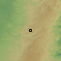 Shaded relief of the 56 km around Abu Ghosh, drawn from the GMTED2010 grid