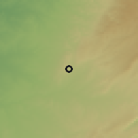Shaded relief of the 56 km around Laqye, drawn from the GMTED2010 grid
