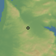 Shaded relief of the 56 km around Ma'ale Iron, drawn from the GMTED2010 grid
