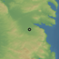 Shaded relief of the 56 km around Muqeible, drawn from the GMTED2010 grid