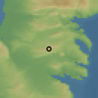 Shaded relief of the 56 km around Naz̨erat, drawn from the GMTED2010 grid