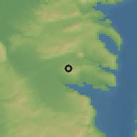 Shaded relief of the 56 km around Nein, drawn from the GMTED2010 grid