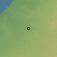 Shaded relief of the 56 km around Ofaqim, drawn from the GMTED2010 grid