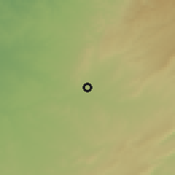 Shaded relief of the 56 km around 'Omer, drawn from the GMTED2010 grid
