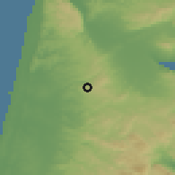Shaded relief of the 56 km around Qazir-Harish, drawn from the GMTED2010 grid