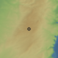 Shaded relief of the 56 km around Qiryat Arba, drawn from the GMTED2010 grid