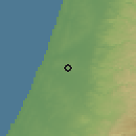 Shaded relief of the 56 km around Qiryat Ono, drawn from the GMTED2010 grid