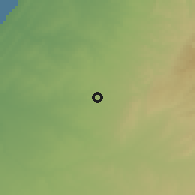 Shaded relief of the 56 km around Rahat, drawn from the GMTED2010 grid