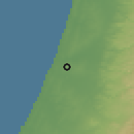 Shaded relief of the 56 km around Ramat Gan, drawn from the GMTED2010 grid