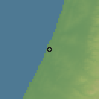 Shaded relief of the 56 km around Bat Yam, drawn from the GMTED2010 grid