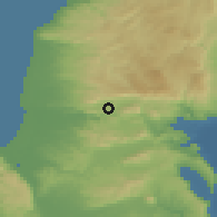 Shaded relief of the 56 km around Segev-Shalom, drawn from the GMTED2010 grid