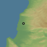 Shaded relief of the 55 km around Sheikh Dannun, drawn from the GMTED2010 grid