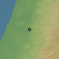 Shaded relief of the 56 km around Shoham, drawn from the GMTED2010 grid