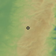 Shaded relief of the 56 km around Talmon, drawn from the GMTED2010 grid