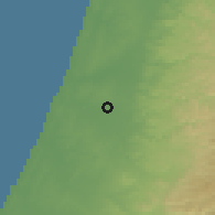Shaded relief of the 56 km around Yehud-Newe Efrayim, drawn from the GMTED2010 grid