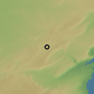 Shaded relief of the 56 km around Yeroham, drawn from the GMTED2010 grid