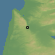 Shaded relief of the 56 km around Yoqne'am Illit, drawn from the GMTED2010 grid