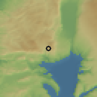 Shaded relief of the 55 km around Ẕefat, drawn from the GMTED2010 grid