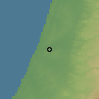 Shaded relief of the 56 km around Bene Beraq, drawn from the GMTED2010 grid