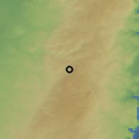 Shaded relief of the 56 km around Betar Illit, drawn from the GMTED2010 grid
