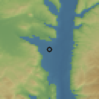 Shaded relief of the 56 km around Bet She'an, drawn from the GMTED2010 grid
