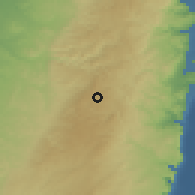 Shaded relief of the 56 km around Efrata, drawn from the GMTED2010 grid