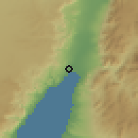 Shaded relief of the 56 km around Elat, drawn from the GMTED2010 grid