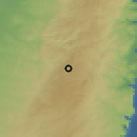 Shaded relief of the 56 km around Allon Shevut, drawn from the GMTED2010 grid