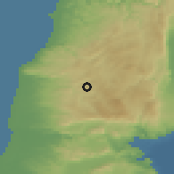 Shaded relief of the 55 km around Fassuta, drawn from the GMTED2010 grid