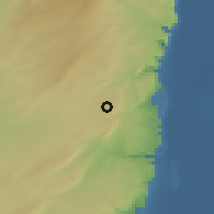 Shaded relief of the 56 km around 'Arad, drawn from the GMTED2010 grid
