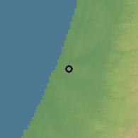Shaded relief of the 56 km around Giv'atayim, drawn from the GMTED2010 grid