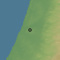 Shaded relief of the 56 km around Giv'at Shemuel, drawn from the GMTED2010 grid