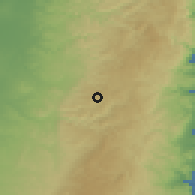 Shaded relief of the 56 km around Har Adar, drawn from the GMTED2010 grid