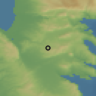 Shaded relief of the 56 km around 'Ilut, drawn from the GMTED2010 grid
