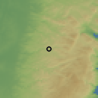 Shaded relief of the 56 km around 'Immanu'el, drawn from the GMTED2010 grid