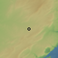 Shaded relief of the 56 km around 'Ar'ara-BaNegev, drawn from the GMTED2010 grid