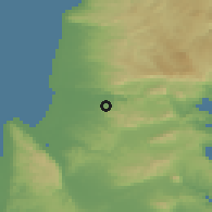 Shaded relief of the 56 km around Kabul, drawn from the GMTED2010 grid