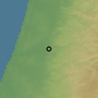 Shaded relief of the 56 km around Kafar Bara, drawn from the GMTED2010 grid