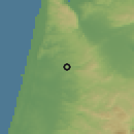 Shaded relief of the 56 km around Kafar Qara', drawn from the GMTED2010 grid