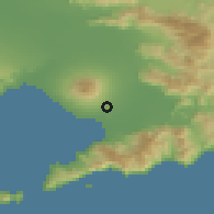 Shaded relief of the 53 km around Boscoreale, drawn from the GMTED2010 grid