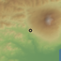 Shaded relief of the 54 km around Adrano, drawn from the GMTED2010 grid