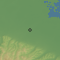 Shaded relief of the 52 km around Budrio, drawn from the GMTED2010 grid