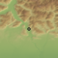 Shaded relief of the 51 km around Calolziocorte, drawn from the GMTED2010 grid