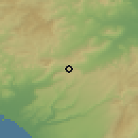 Shaded relief of the 54 km around Caltagirone, drawn from the GMTED2010 grid