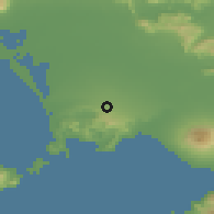 Shaded relief of the 53 km around Calvizzano, drawn from the GMTED2010 grid