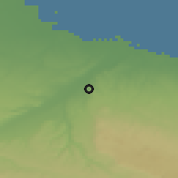 Shaded relief of the 53 km around Canosa di Puglia, drawn from the GMTED2010 grid