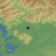 Shaded relief of the 52 km around Capannori, drawn from the GMTED2010 grid