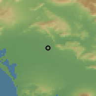 Shaded relief of the 53 km around Capua, drawn from the GMTED2010 grid